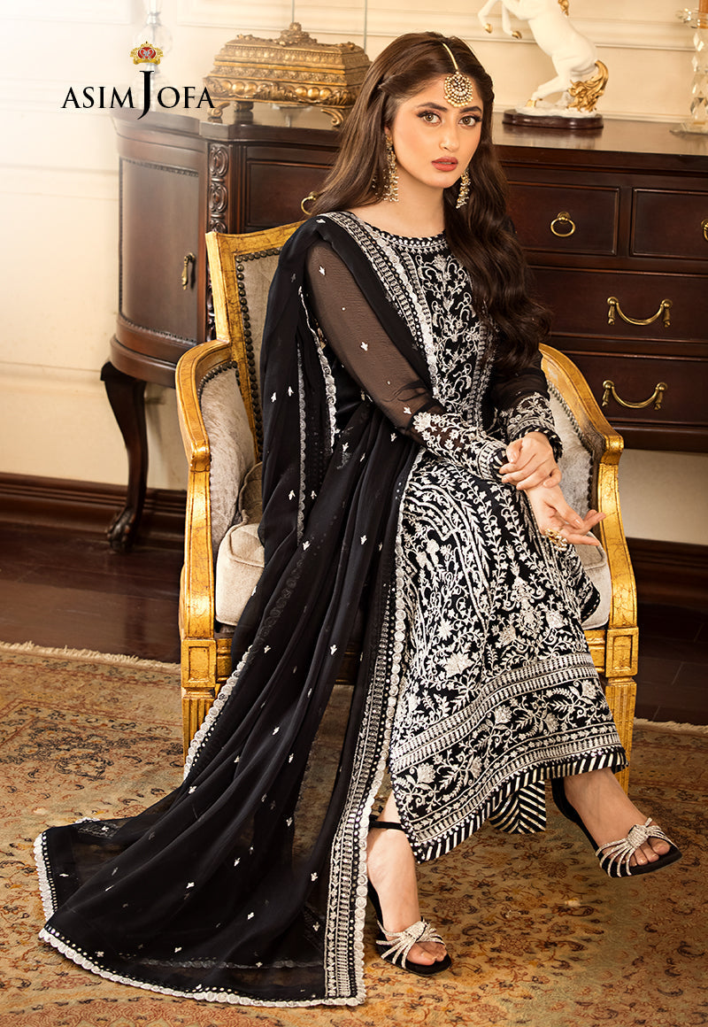 ASIM JOFA BLACK CHIFFON COLLECTION|SAJAL ALI|TOP PAKISTANI DRESS BY SHAEBIZ