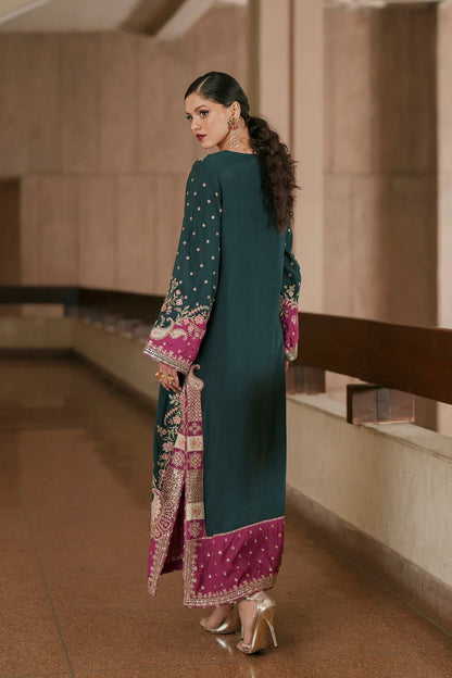 ETHNIC LATEST EMBROIDERED SILK KAFTAN| UNSTITCHED 3 PCS BY SHAEBIZ