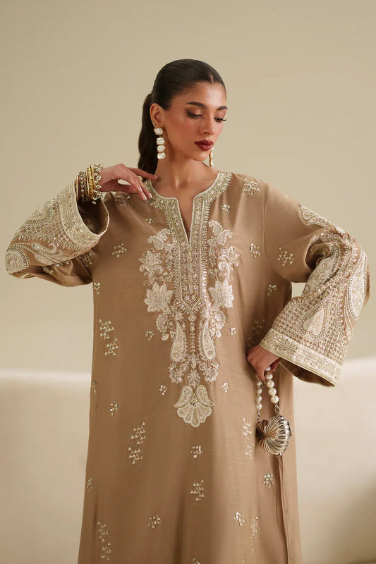 ETHNIC LATEST RAW SILK KAFTAN | LATEST 3 PCS  SHAEBIZ