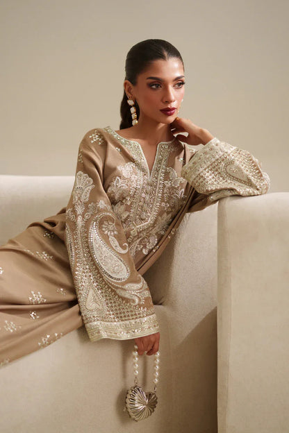 ETHNIC LATEST RAW SILK KAFTAN | LATEST 3 PCS  SHAEBIZ