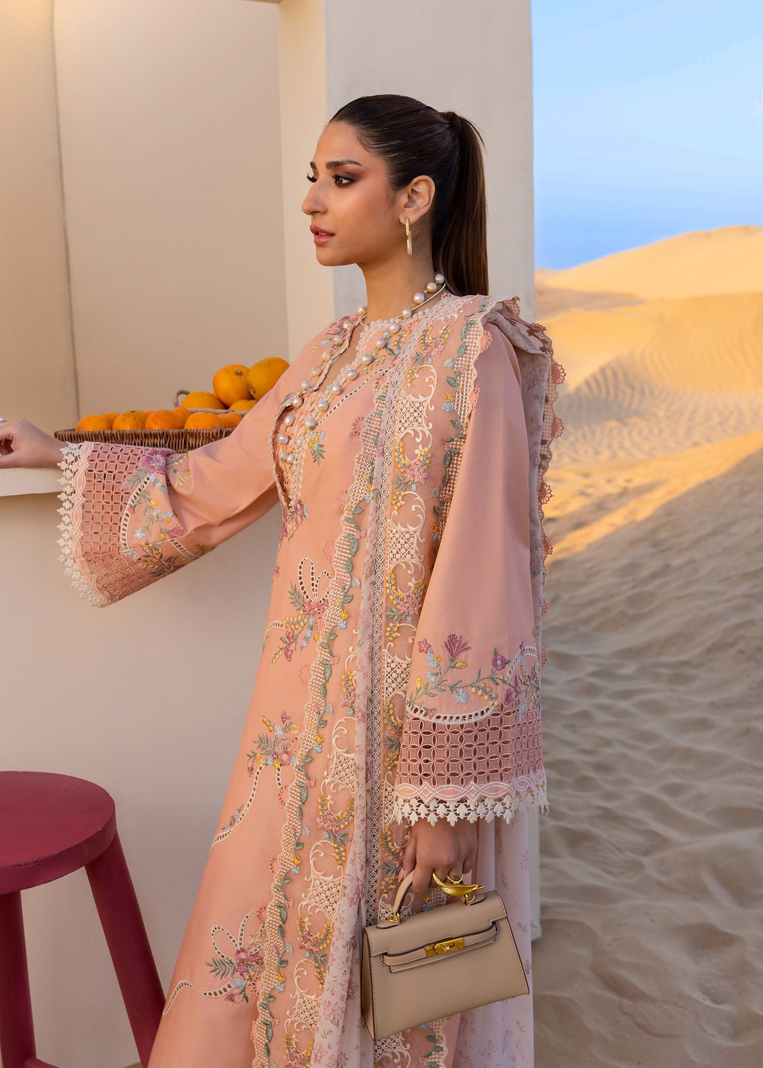 CRIMSON PEACHY LAWN COLLECTION| MASTER REPLICA| TOP PAKISTANI DRESS BY SHAEBIZ