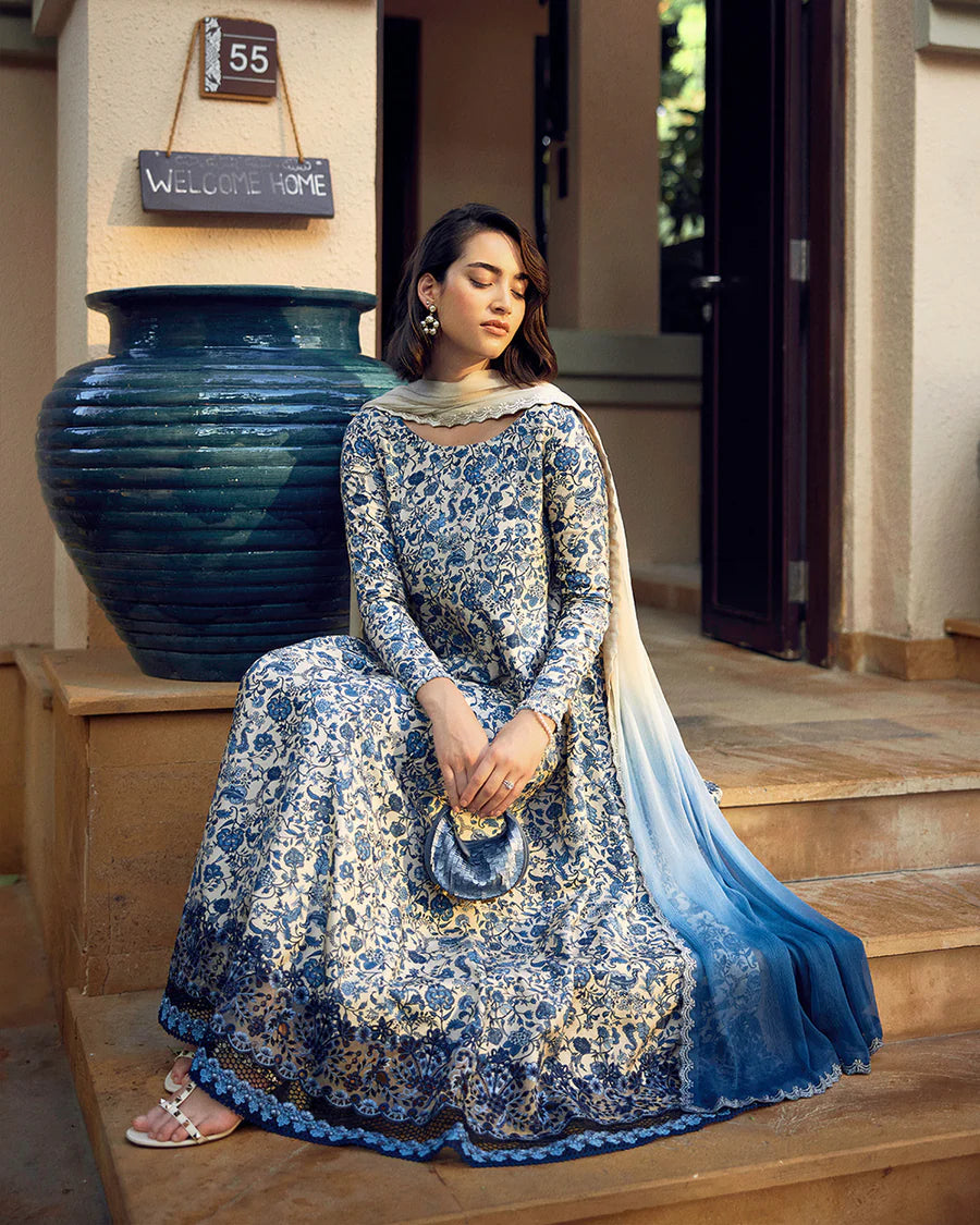 FAIZA SAQLAIN LUXURY EMBROIDERED LAWN COLLECTION| UNSTITCHED SUMMER EDITION| TOP PAKISTANI DRESS BY SHAEBIZ