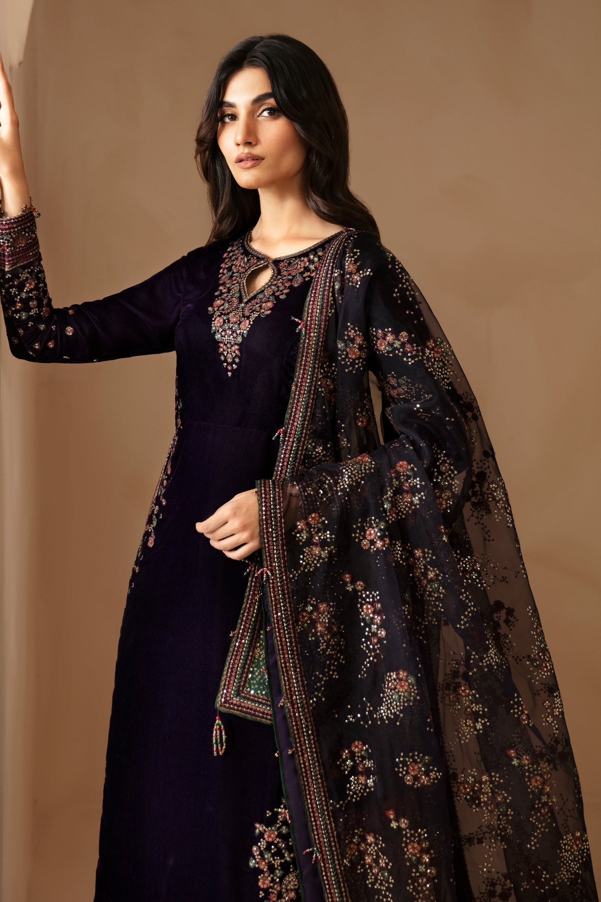 JAZMIN EMBROIDERED VELVET COLLECTION| UNSTITCHED WINTER COLLECTION BY SHAEBIZ