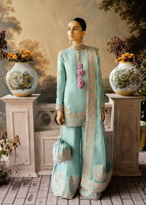 HUSSAIN REHAR 2026 LUXURY WEDDING FORMALS| UNSTITCHED 3 PCS|TOP PAKISTANI DRESS BY SHAEBIZ