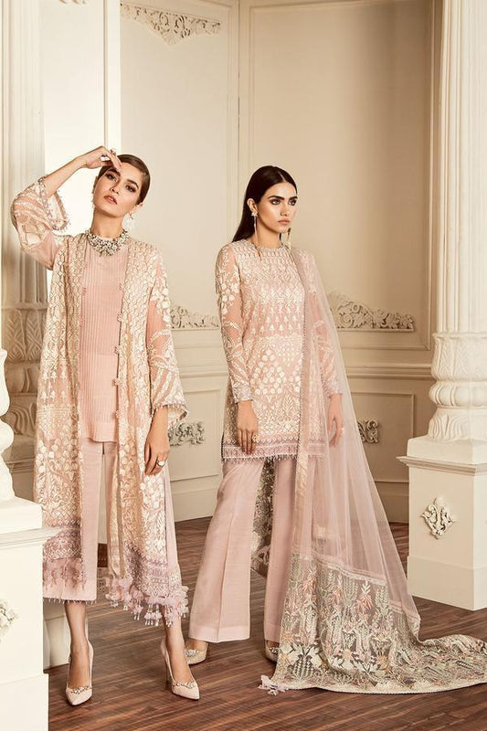 BAROQUE CHANTELLE LASTEST CHIFFON COLLECTION| UNSTITCHED 3 PCS| TOP PAKISTANI DRESS BY SHAEBIZ