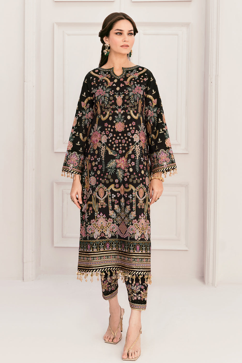 BAROQUE BLACK NET COLLECTION| TOP PAKISTANI DRESS BY SHAEBIZ