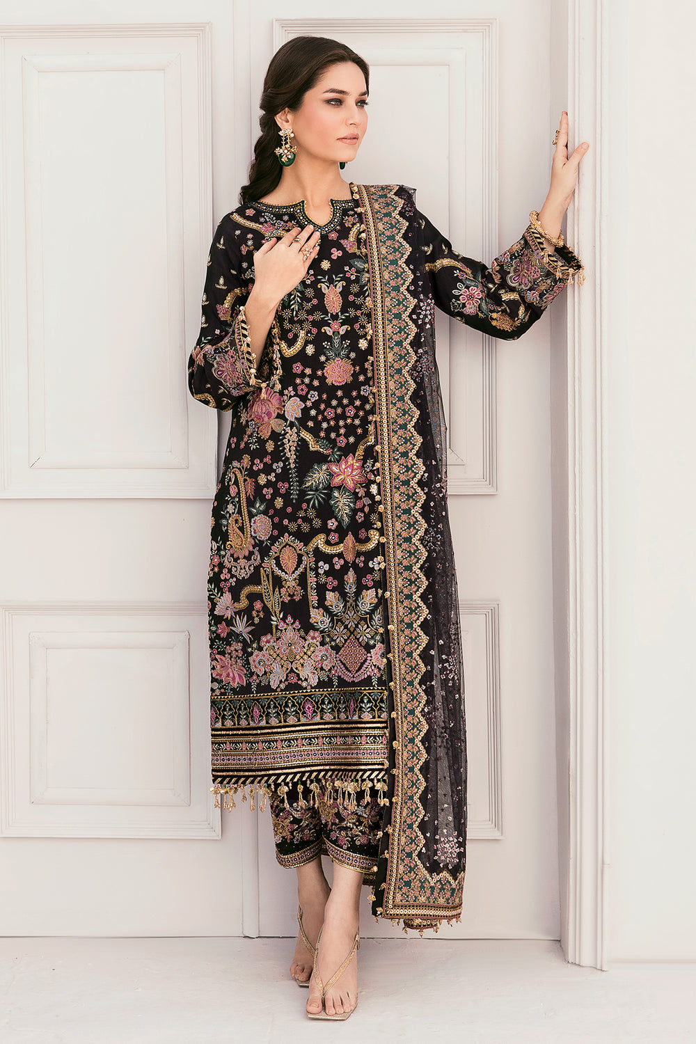 BAROQUE BLACK NET COLLECTION| TOP PAKISTANI DRESS BY SHAEBIZ