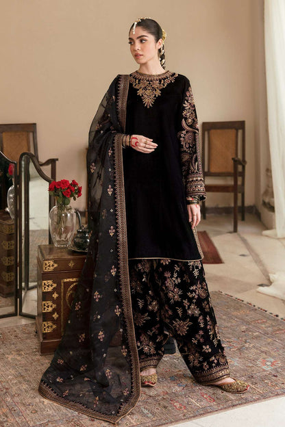 BAROQUE BLACK VELVET PARTY WEAR DRESS (BQ-BV22)