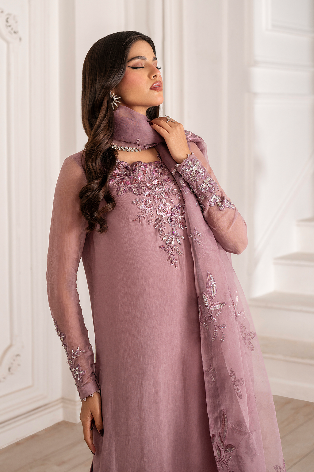 IZNIK EMBROIDERED CHIFFON PARTY WEAR| LATEST COLLECTION 2025| TOP PAKISTANI DRESS BY SHAEBIZ