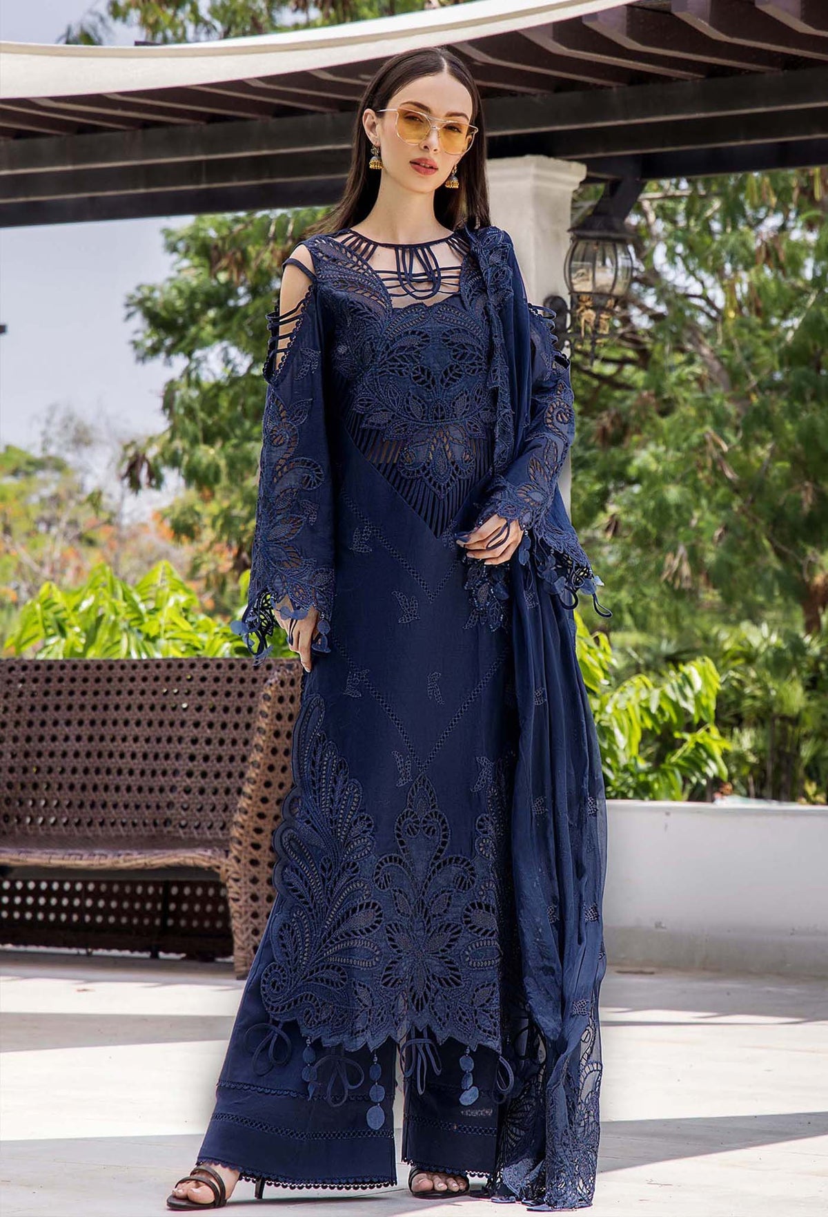 ADAN LIBAS BLUE LUXURY LAWN COLLECTION|UNSTITCHED MASTER REPLICA BY SHAEBIZ