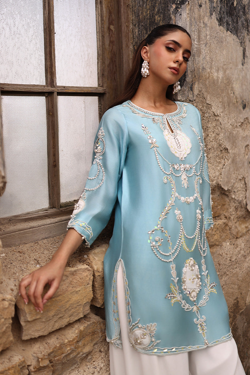 WARDA SALEEM LUXURY RAW SILK FORMAL WEAR| UNSTITCHED 3 PCS BY SHAEBIZ