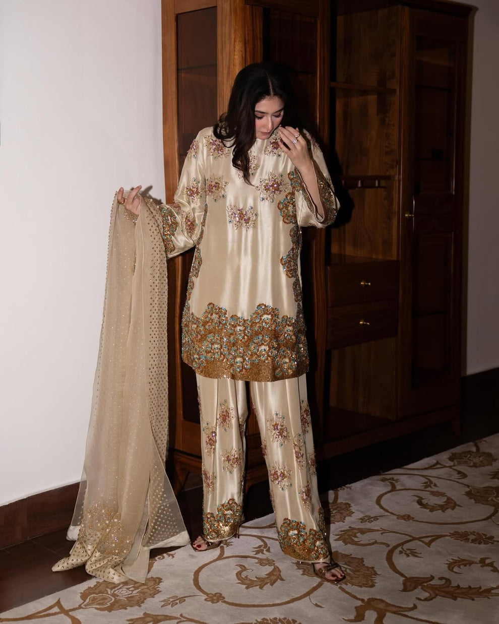 DUREFISHAN MUSE LUXE LUXURY RAW SILK COLLECTION| UNSTITCHED PARTY WEAR BY SHAEBIZ