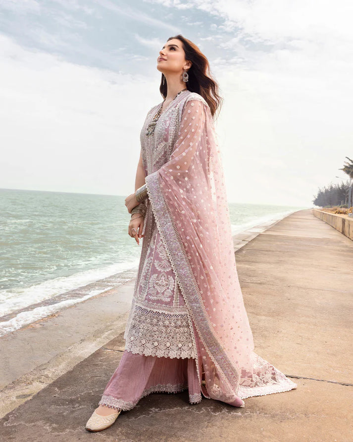 FAIZA SAQLAIN 2026 ZINNIA LUXURY LAWN COLLECTION|UNSTITCHED 3 PCS BY SHAEBIZ