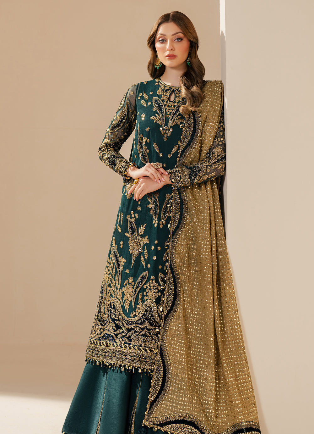 JAZMIN EMBROIDERED CHIFFON DRESS| UNSTITCHED 3 PCS BY SHAEBIZ