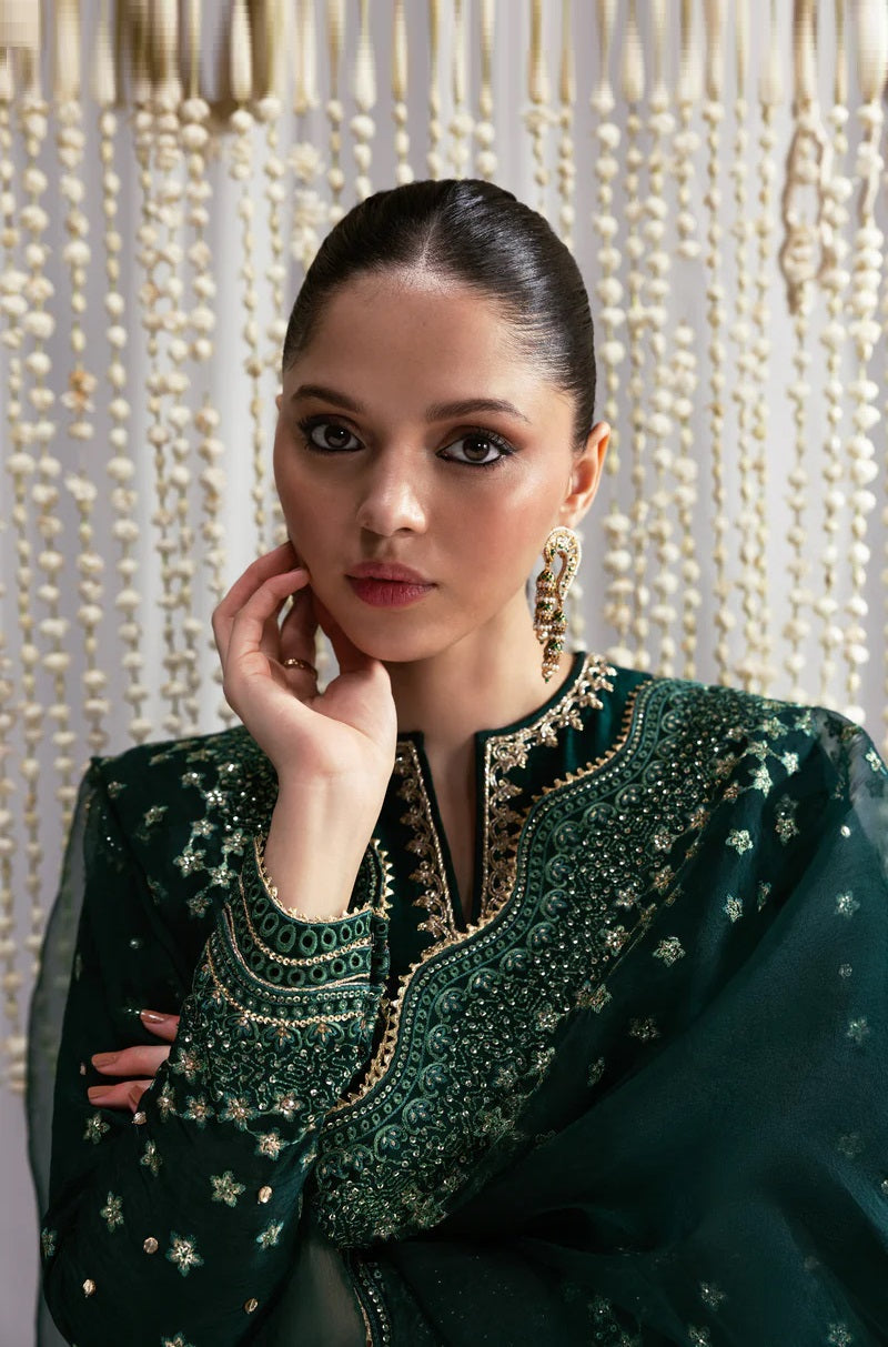 ZAIB LUXURY GREEN SILK COLLECTION| UNSTITCHED 2026 COLLECTION BY SHAEBIZ