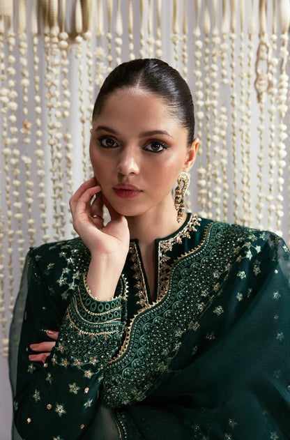 ZAIB LUXURY GREEN SILK COLLECTION| UNSTITCHED 2026 COLLECTION BY SHAEBIZ
