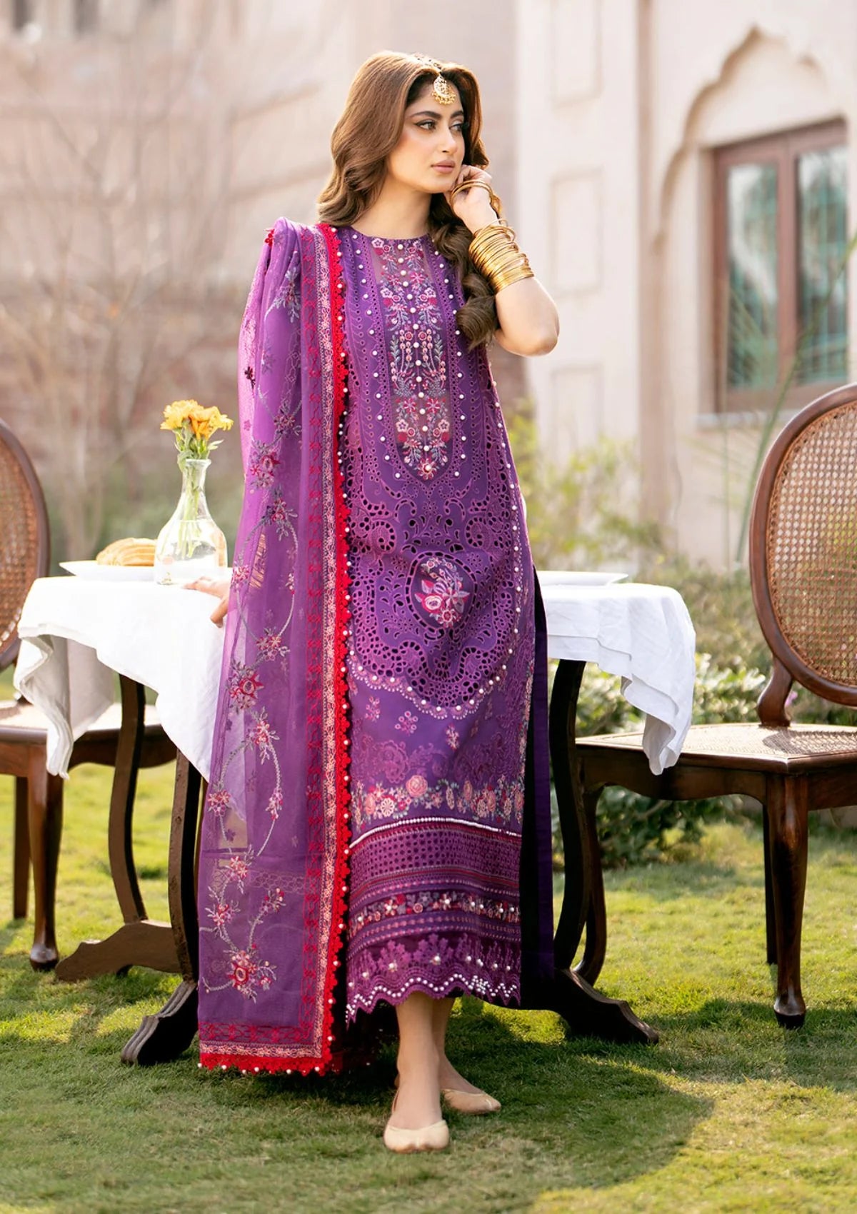 BIN ILYAS PURPLE LUXURY LAWN COLLECTION| SAJAL ALI| TOP PAKISTANI DRESS BY SHAEBIZ