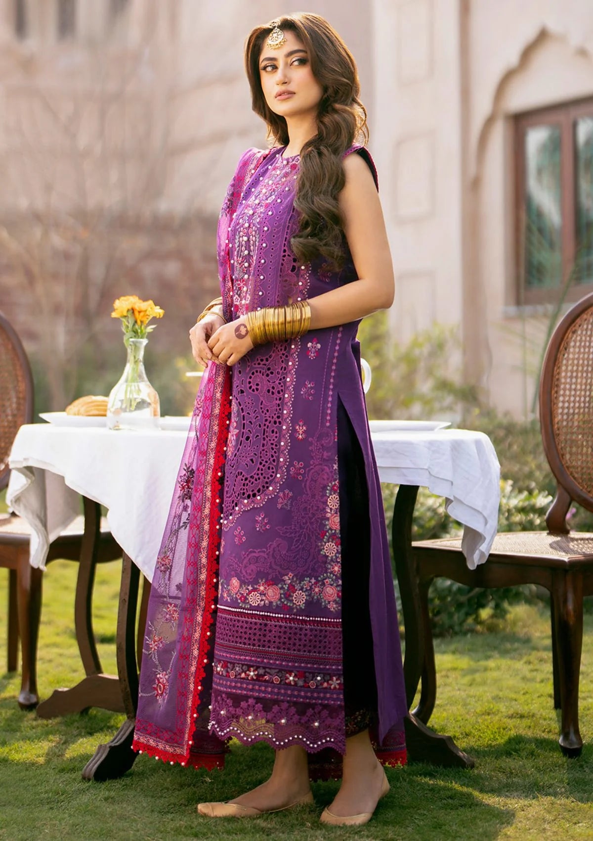 BIN ILYAS PURPLE LUXURY LAWN COLLECTION| SAJAL ALI| TOP PAKISTANI DRESS BY SHAEBIZ