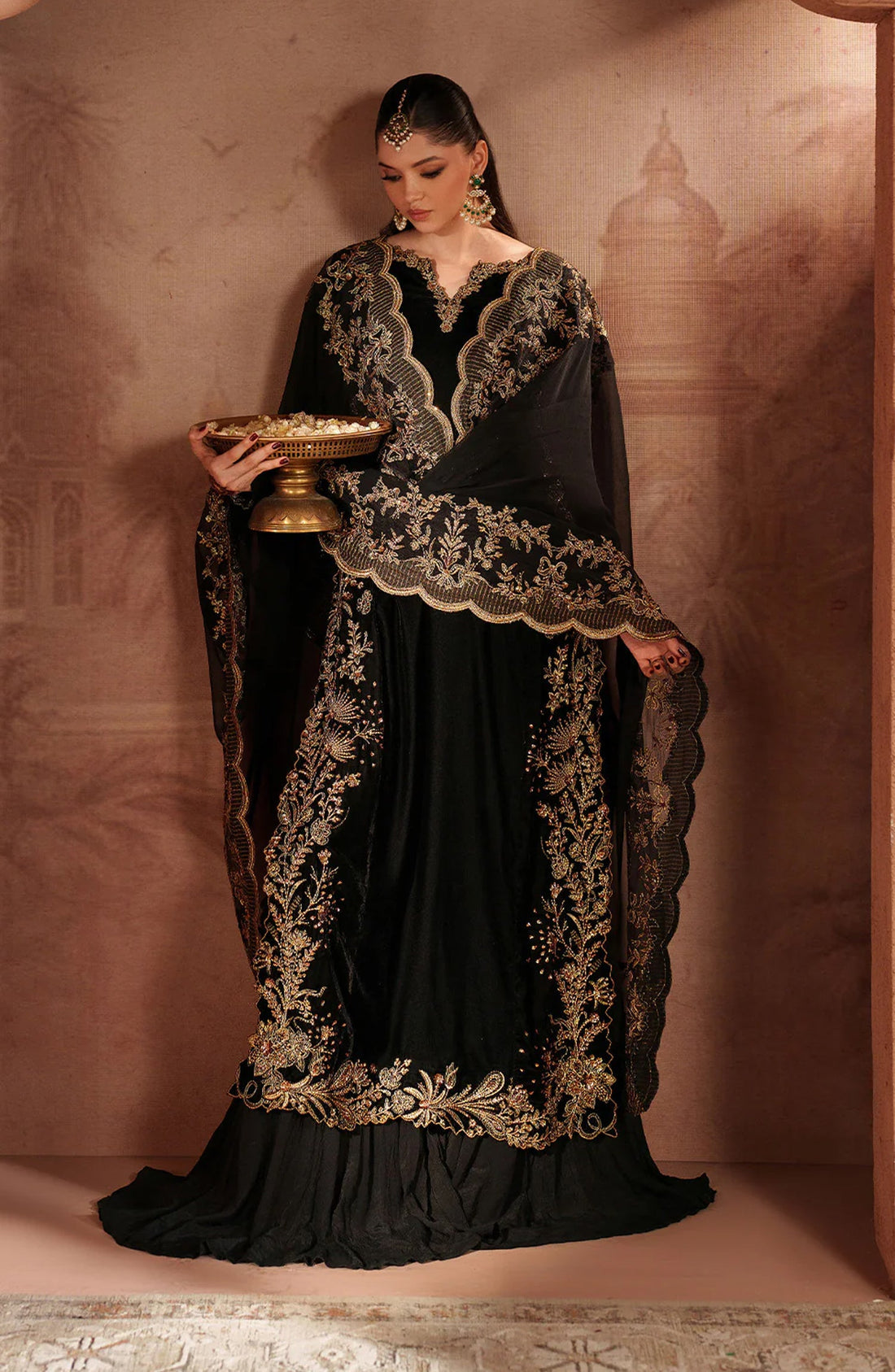 IZNIK BLACK VELVET FORMAL WEAR| WINTER COLLECTION| TOP PAKISTANI DRESS BY SHAEBIZ