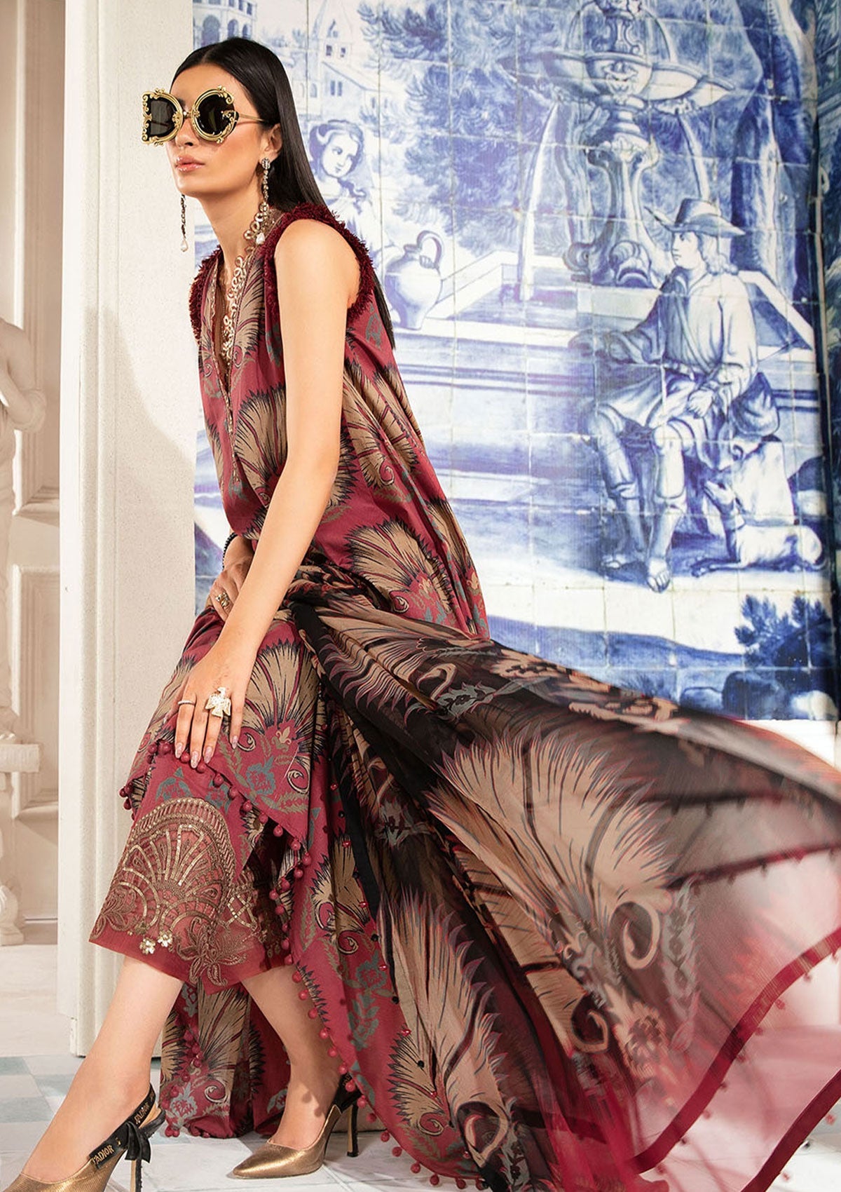 MARIA B MPRINT SUMMER EID COLLECTION| TOP PAKISTANI DRESS BY SHAEBIZ|
