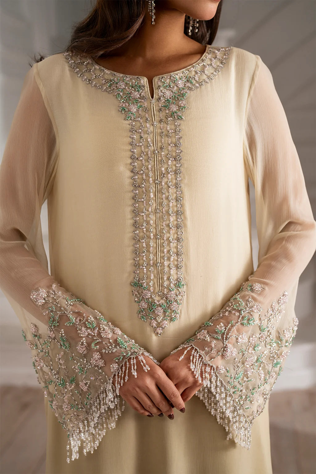 IZNIK LATEST CHIFFON WITH HAND EMBELLISHED| UNSTITCHED 3 PCS BY SHAEBIZ