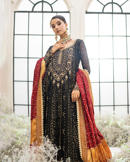 AIK ATELIER CHAN CHAN BLACK LUXURY CHIFFON COLLECTION| HEAVY PARTY WEAR | TOP PAKISTANI DRESS BY SHAEBIZ