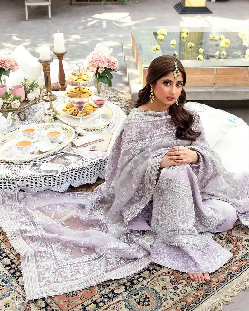 LIYAN- NIRA BY FAIZA SAQLAIN LUXURY PINK NET COLLECTION| UNSTITCHED MASTER REPLICA|SAJAL ALI|TOP PAKISTANI DRESS BY SHAEBIZ