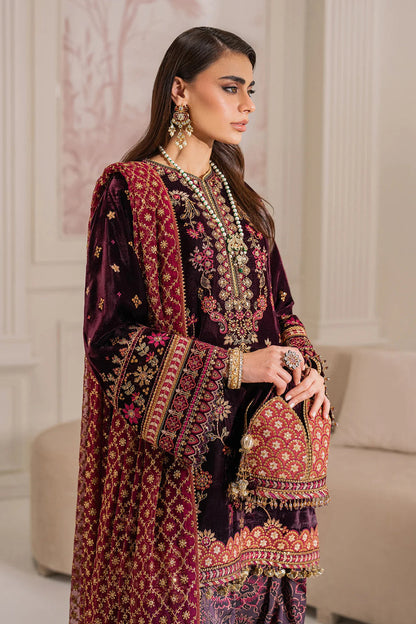 BAROQUE MICRO 9000 VELVET DRESS| UNSTITCHED 3 PIECE| TOP PAKISTANI DRESS BY SHAEBIZ