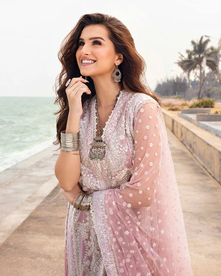 FAIZA SAQLAIN 2026 ZINNIA LUXURY LAWN COLLECTION|UNSTITCHED 3 PCS BY SHAEBIZ