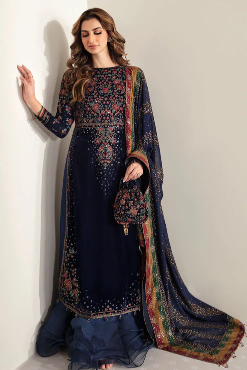 JAZMIN NEW LUXURY VELVET COLLECTION| UNSTITCHED PARTY WEAR| TOP PAKISTANI DRESS BY SHAEBIZ