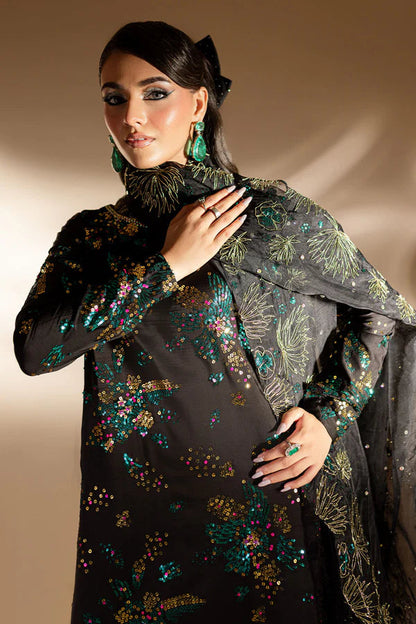 NUREH BLACK ZARBISH LUXURY SILK COLLECTION| PARTY WEAR| TOP PAKISTANI –  Shaebiz Collection