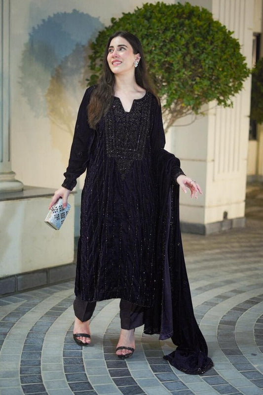 ANEELAS LATEST VELVET COLLECTION| UNSTITCHED PARTY WEAR BY SHAEBIZ