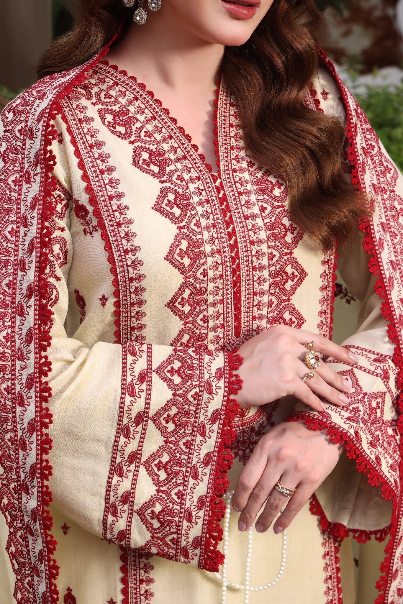 ANEELA'S LUXURY COTTON CAMBRIC|UNSTITCHED 3 PCS| TOP PAKISTANI DRESS BY SHAEBIZ