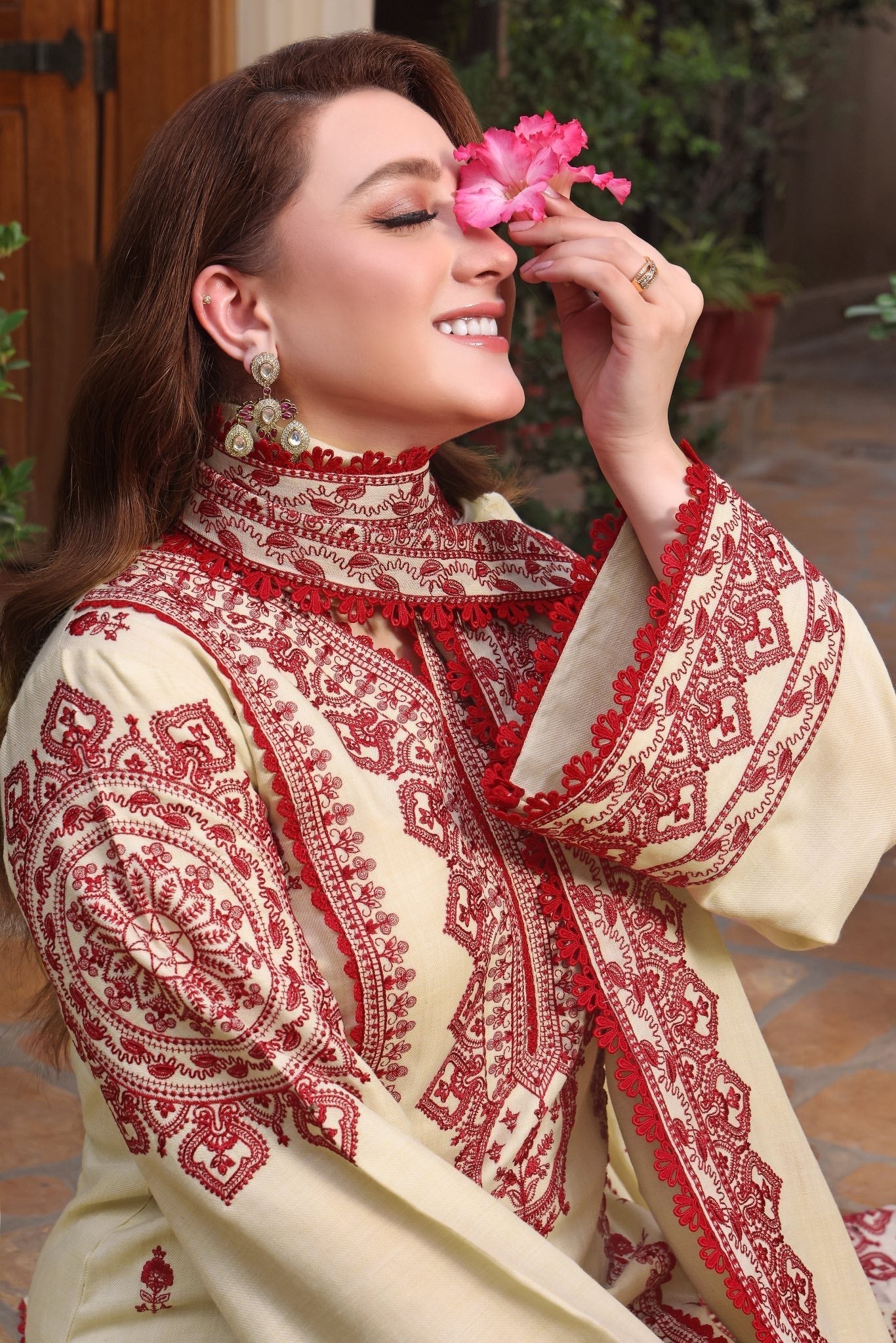ANEELA'S LUXURY COTTON CAMBRIC|UNSTITCHED 3 PCS| TOP PAKISTANI DRESS BY SHAEBIZ