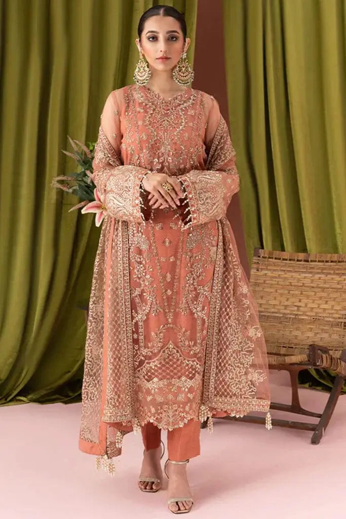 ZAHA EMBROIDERED ORGENZA COLLECTION| UNSTITCHED PARTY WEAR| TOP PAKISTANI DRESS BY SHAEBIZ