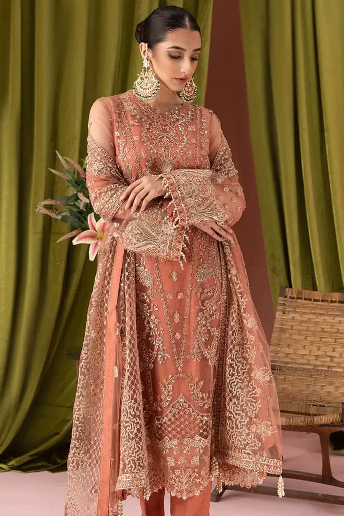 ZAHA EMBROIDERED ORGENZA COLLECTION| UNSTITCHED PARTY WEAR| TOP PAKISTANI DRESS BY SHAEBIZ