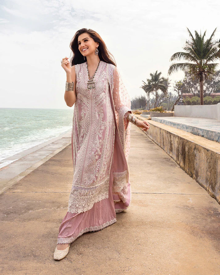 FAIZA SAQLAIN 2026 ZINNIA LUXURY LAWN COLLECTION|UNSTITCHED 3 PCS BY SHAEBIZ
