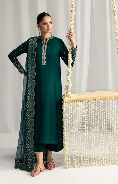 ZAIB LUXURY GREEN SILK COLLECTION| UNSTITCHED 2026 COLLECTION BY SHAEBIZ