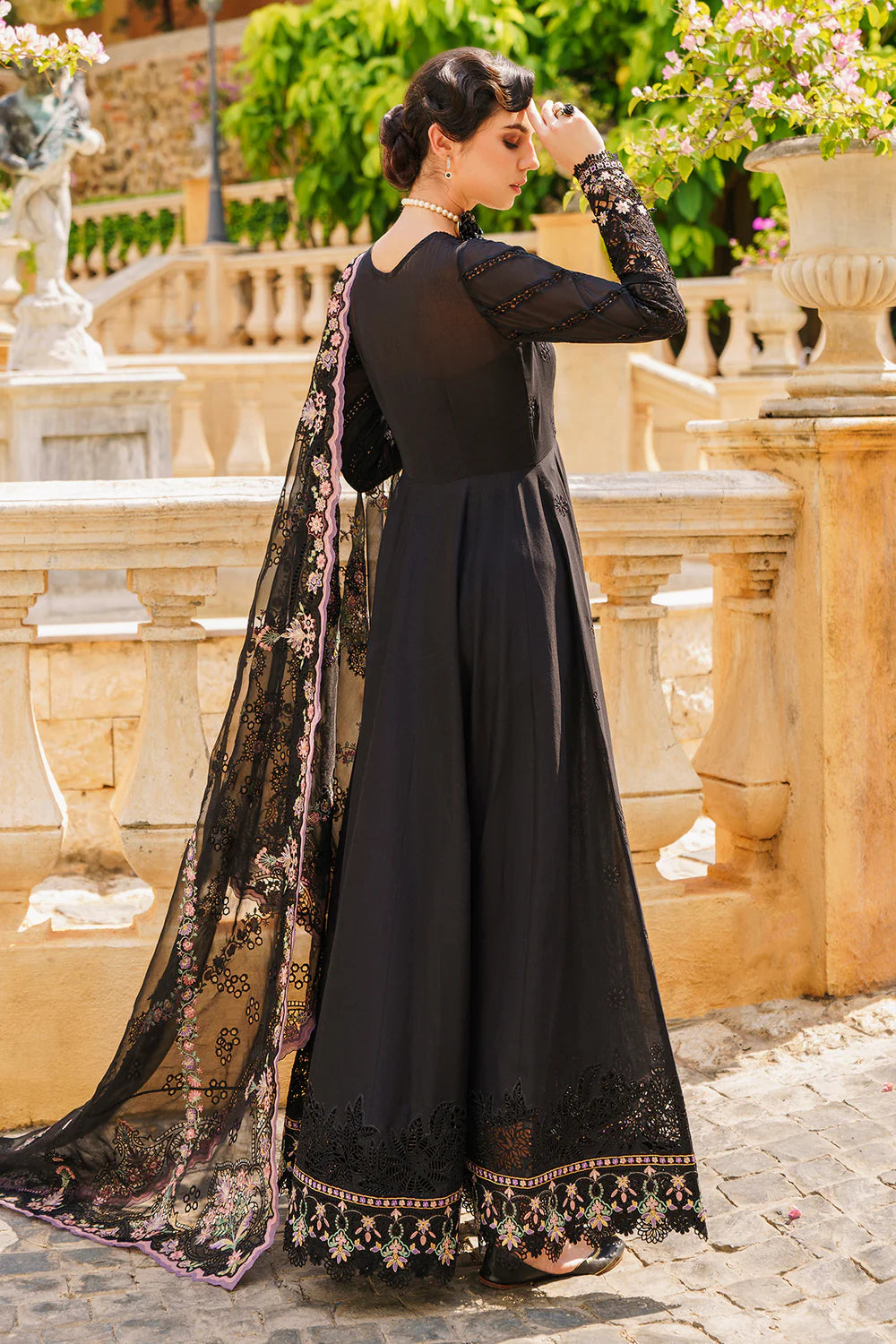 BAROUQUE LUXURY BLACK LAWN COLLECTION| TOP PAKISTANI DRESS BY SHAEBIZ|