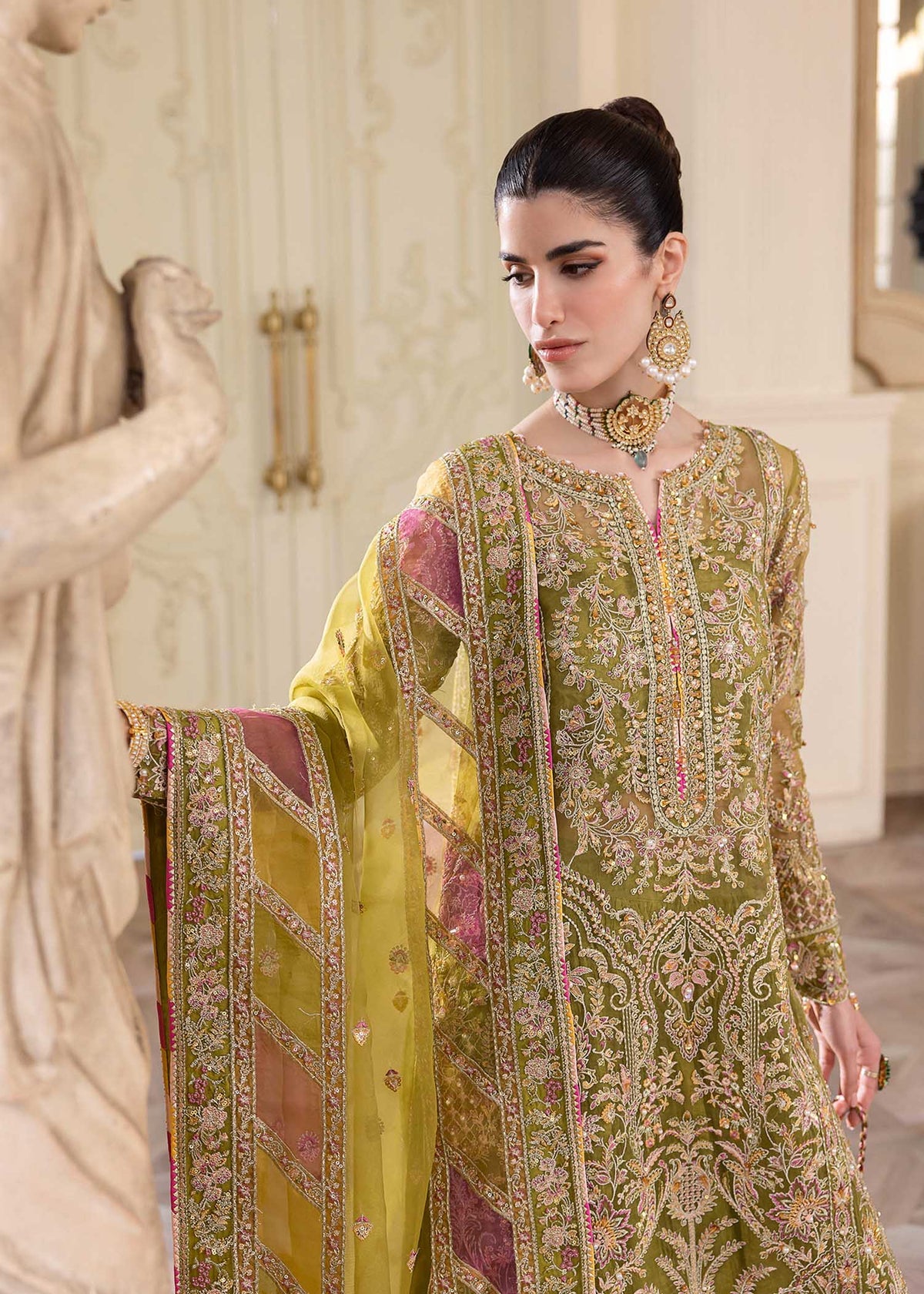 KANWAL MALIK LUXURY NET COLLECTION| UNSTITCHED 3 PCS| TOP PAKISTANI DRESS BY SHAEBIZ