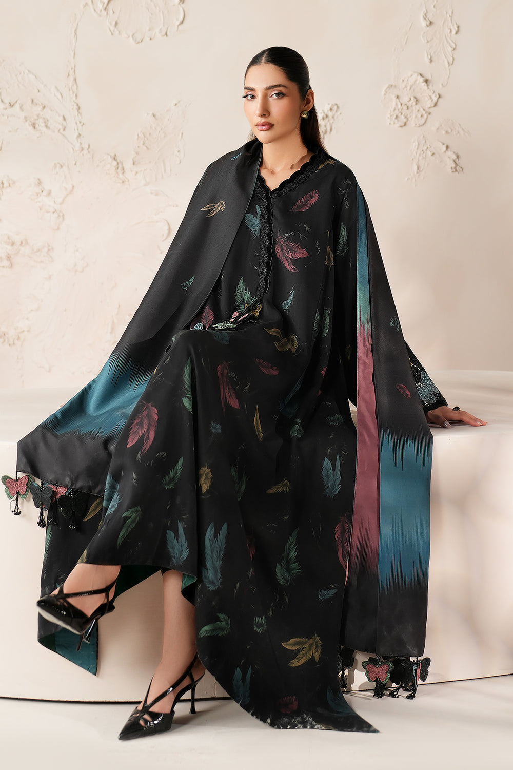 BAROQUE VISCOSE MULTI PRINTED LAWN COLLECTION| UNSTITCHED 3 PCS BY SHAEBIZ