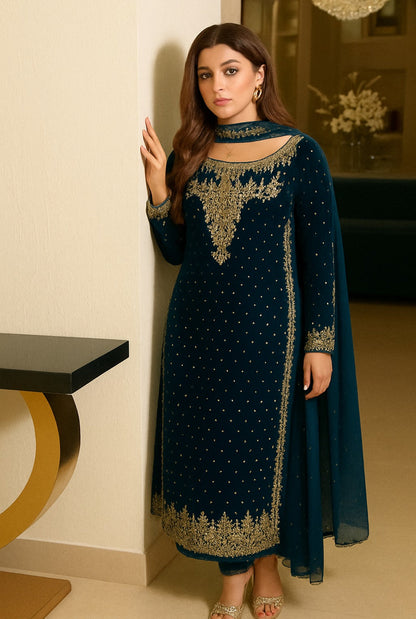 ANEELA'S ALIVE ZINK LUXURY VELVET COLLECTION| WINTER COLLECTION| TOP PAKISTANI DRESS BY SHAEBIZ