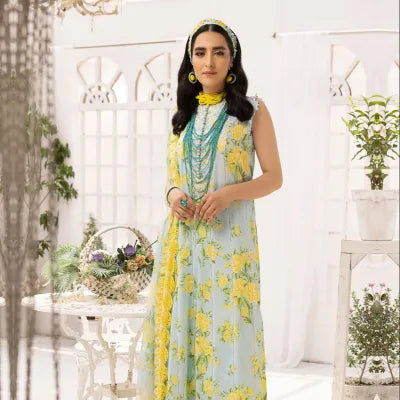 3D LAWN COLLECTION 2024 | YELLOW SUN FLOWER| TOP PAKISTANI DRESS BY SHAEBIZ|