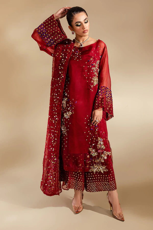 NUREH FESTIVE EMBROIDERED MASTER REPLICA| UNSTITCHED ORGENZA COLLECTION| TOP PAKISTANI DRESS BY SHAEBIZ