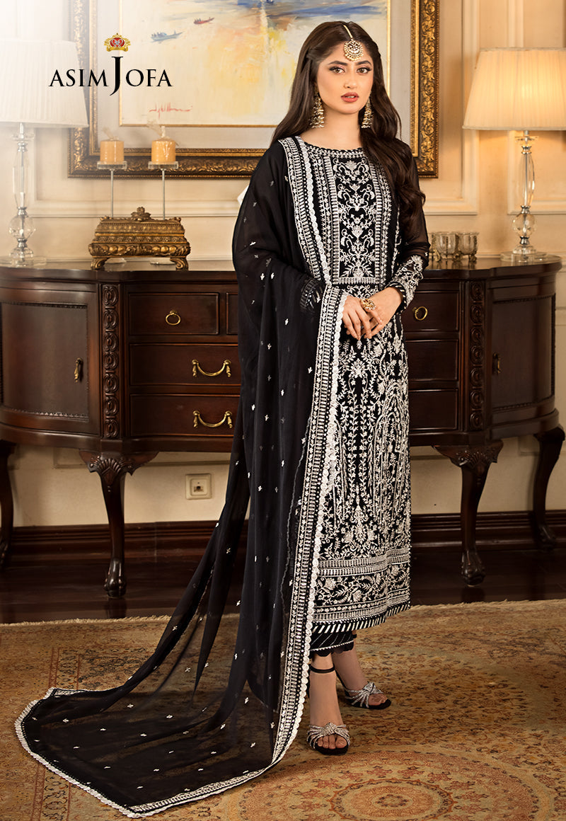 ASIM JOFA BLACK CHIFFON COLLECTION|SAJAL ALI|TOP PAKISTANI DRESS BY SHAEBIZ
