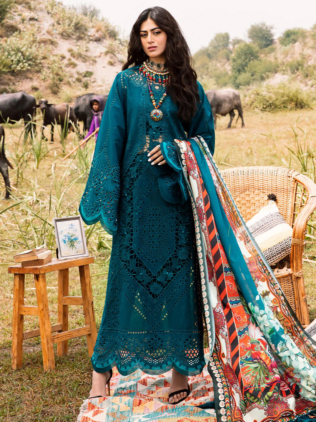 BIN ILYAS ZINK | LACER CUT SUMMER 2024 LAWN| TOP PAKISTANI DRESS BY SHAEBIZ