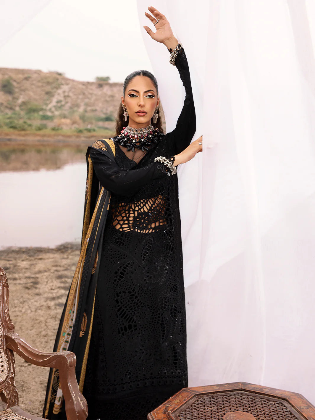 BIN ILYAS MEM SAHAB BLACK LAWN COLLECTION BY SAHIBA| TOP PAKISTANI DRESS BY SHAEBIZ|