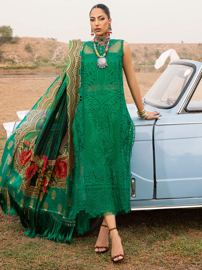 BIN ILYAS GREEN CHICKEN KARI LAWN 2024 | TOP PAKISTANI DRESS BY SHAEBIZ|