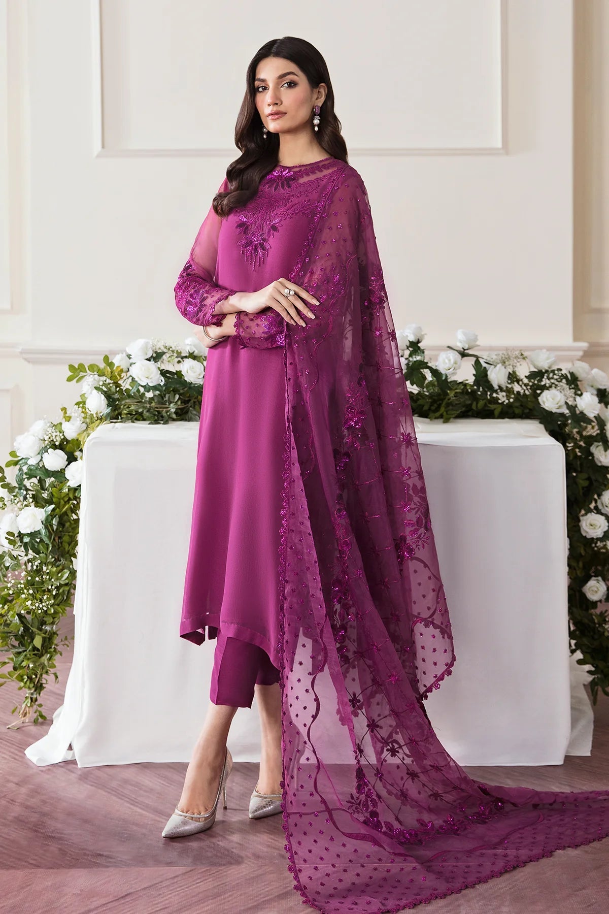 BAROQUE NEW LUXURY CHIFFON WITH HEAVY SEQUENCE EMBROIDERY BY SHAEBIZ