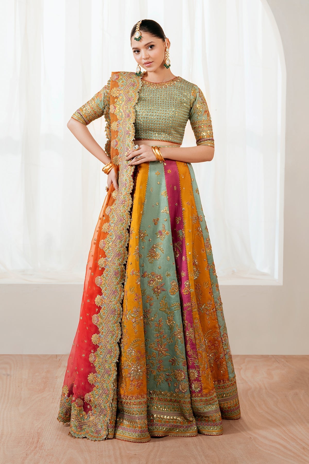 BAROQUE LATEST MULTI BRIDAL 3 SILK MAXI| UNSTITCHED WEDDING EDITION| TOP PAKISTANI DRESS BY SHAEBIZ